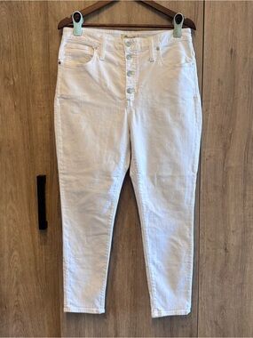 Madewell Curvy High-Rise Skinny Crop White Jeans 31 Women's